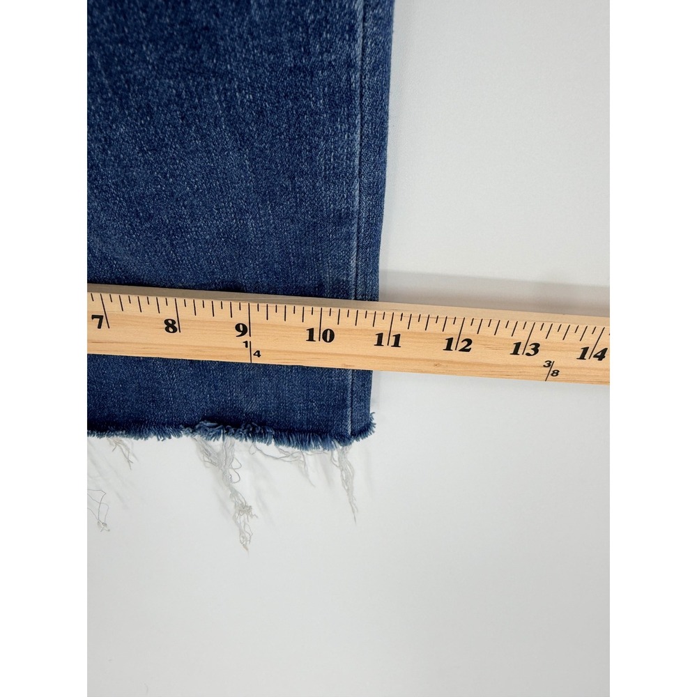 KUT from the Kloth Meg Wide Leg Jeans 8 Blue Raw Hem High Rise Coastal Boho - Picture 7 of 10
